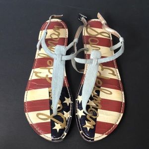 sam Edelman American flag denim sandals